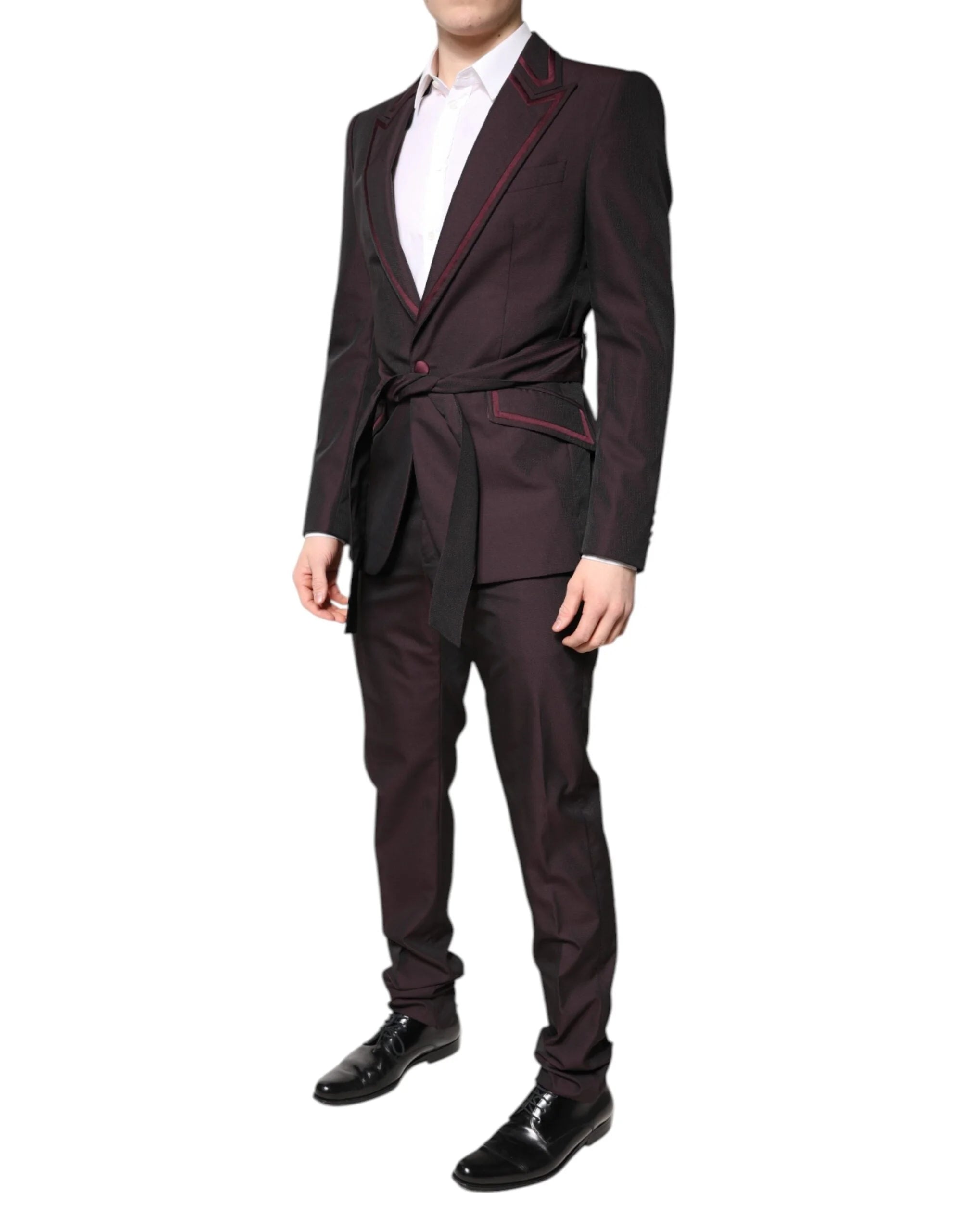 Dolce & Gabbana Maroon Single Breasted Formal 2 Piece Suit - IT48 | M - Pant Suits