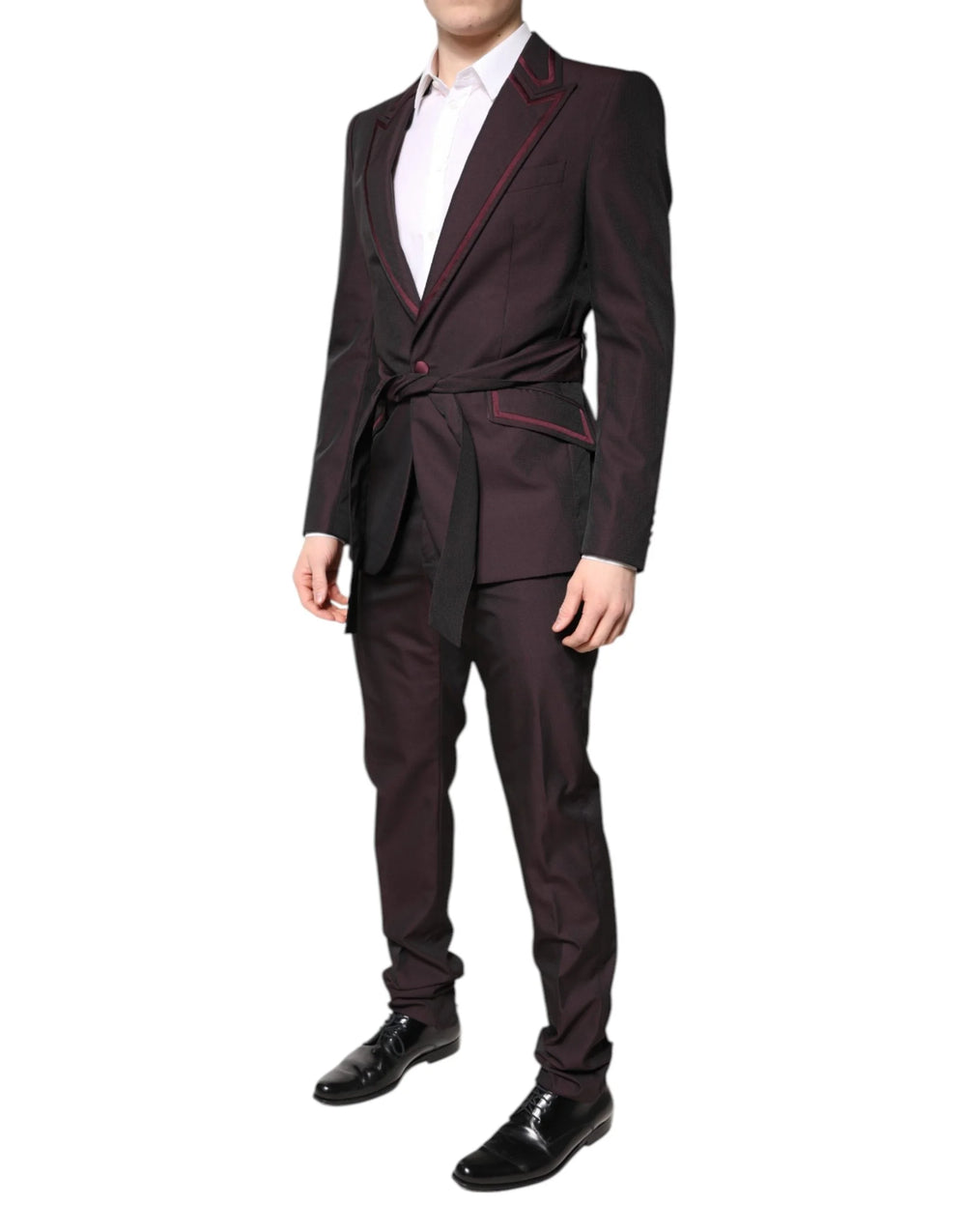 Dolce & Gabbana Maroon Single Breasted Formal 2 Piece Suit - IT48 | M - Pant Suits