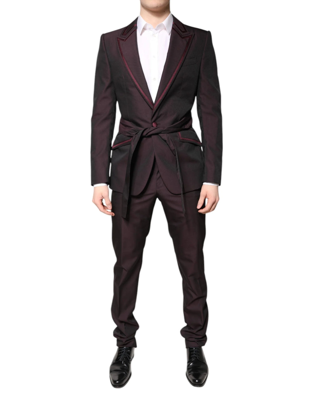 Dolce & Gabbana Maroon Single Breasted Formal 2 Piece Suit - IT48 | M - Pant Suits