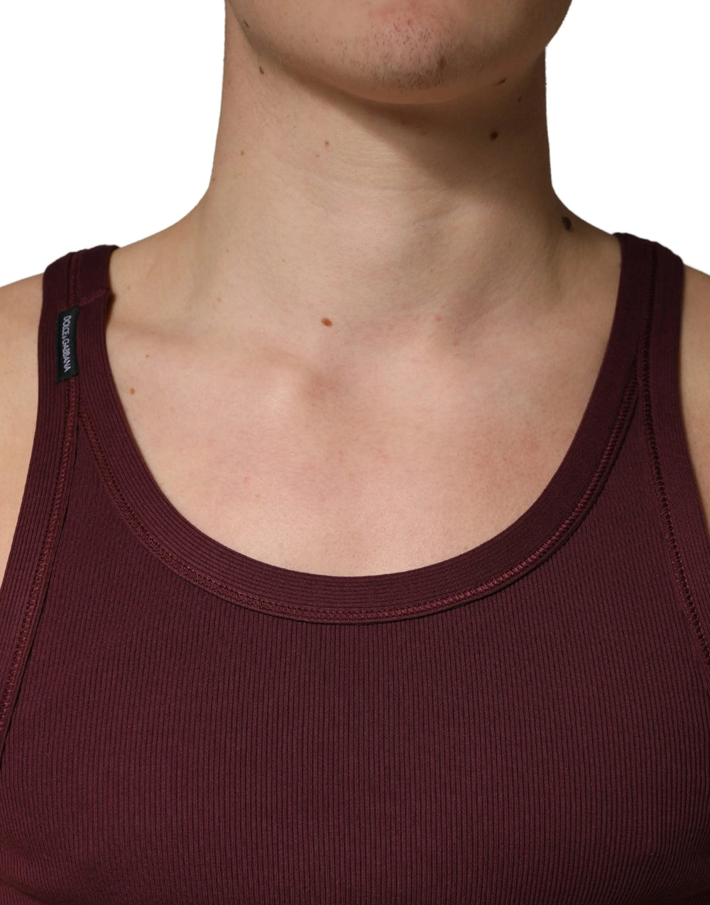 Dolce & Gabbana Maroon Sleeveless Round Neck Tank Top T-shirt - IT50 | L