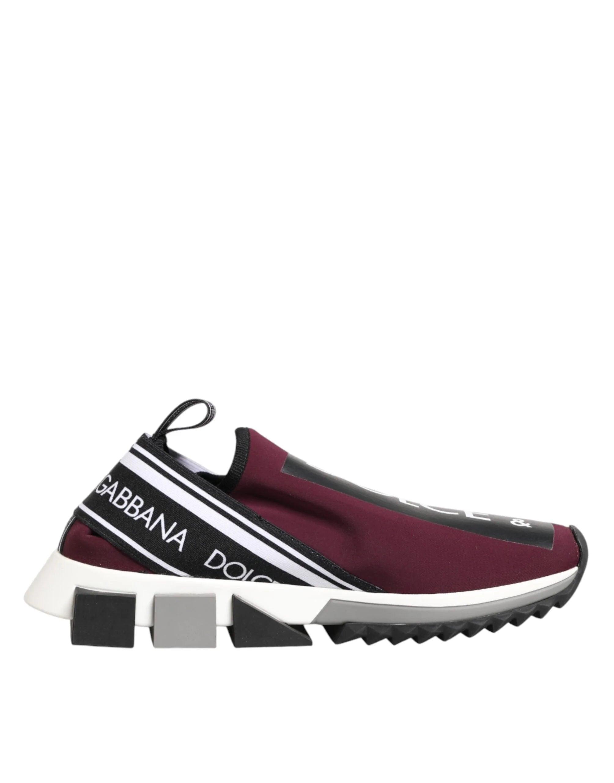 Dolce & Gabbana Maroon Slip On Sorrento Men Sneakers Shoes - EU 39.5 | US 6.5