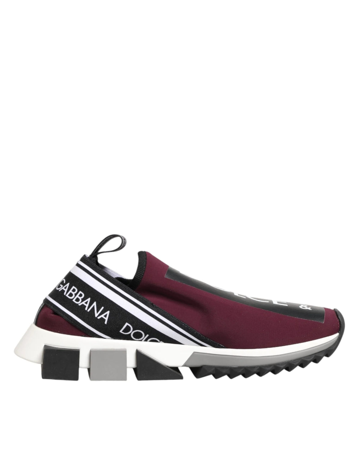 Dolce & Gabbana Maroon Slip On Sorrento Men Sneakers Shoes - EU 39.5 | US 6.5