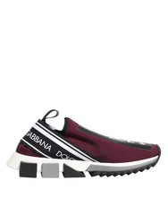 Dolce & Gabbana Maroon Slip On Sorrento Men Sneakers Shoes - EU 39.5 | US 6.5