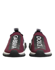 Dolce & Gabbana Maroon Slip On Sorrento Men Sneakers Shoes - EU 39.5 | US 6.5