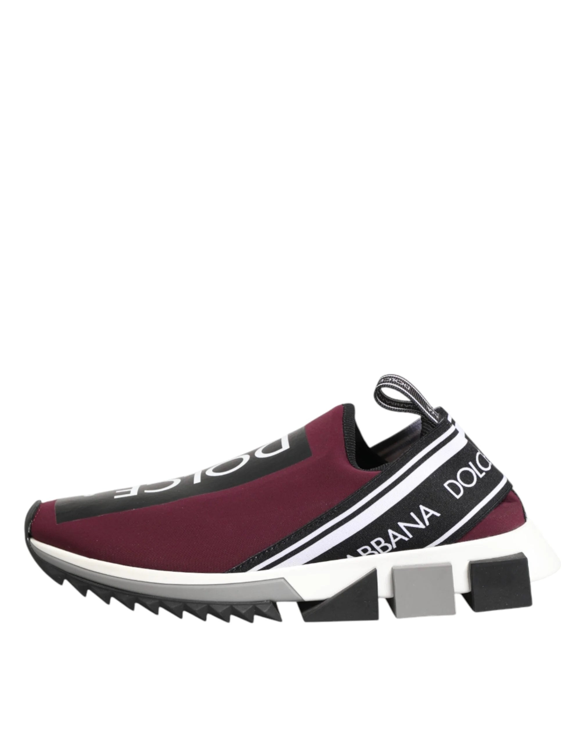 Dolce & Gabbana Maroon Slip On Sorrento Men Sneakers Shoes - EU 39.5 | US 6.5