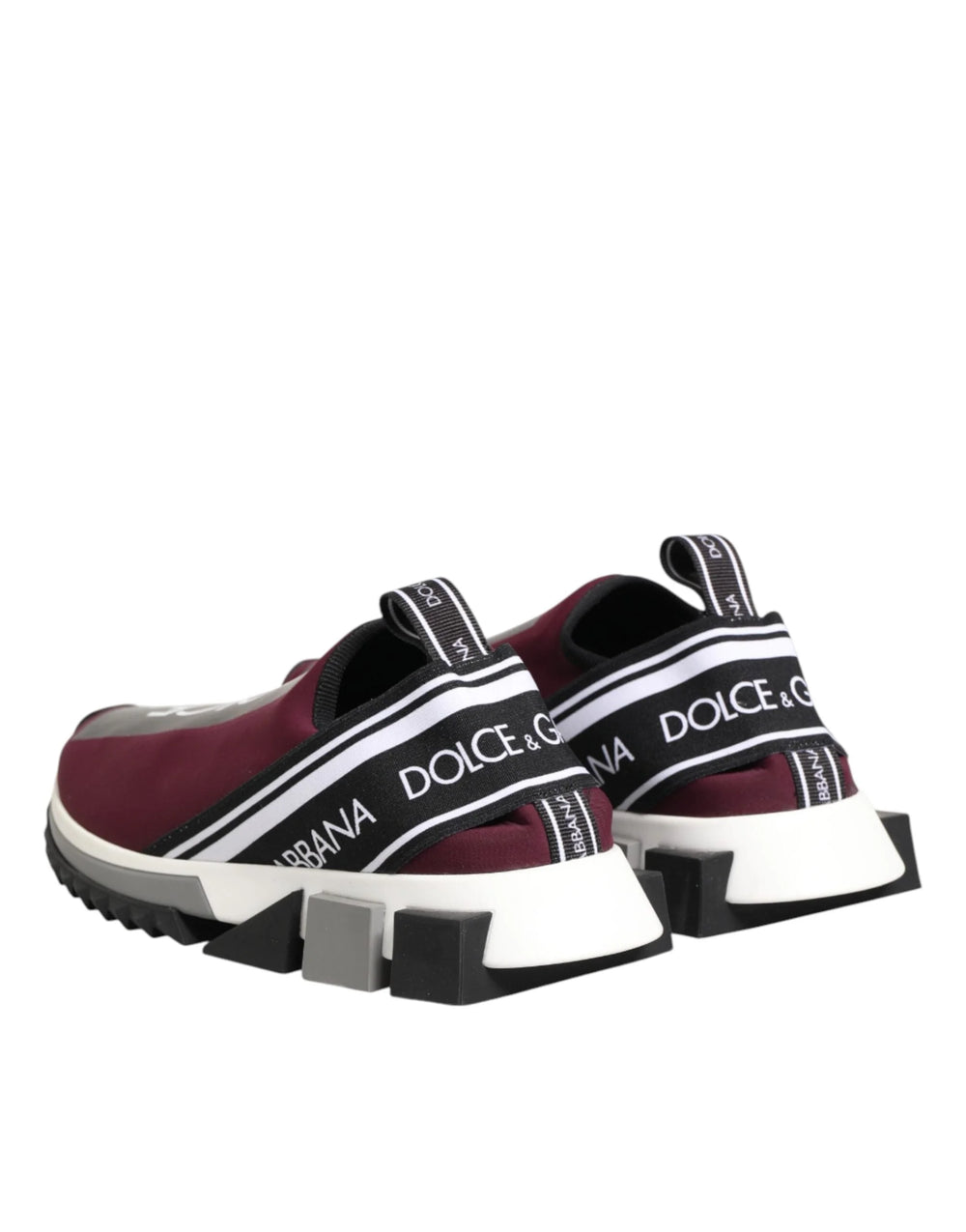Dolce & Gabbana Maroon Slip On Sorrento Men Sneakers Shoes - EU 39.5 | US 6.5