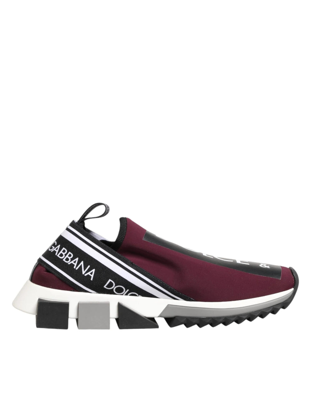Dolce & Gabbana Maroon Slip On Sorrento Men Sneakers Shoes - EU 39.5 | US 6.5