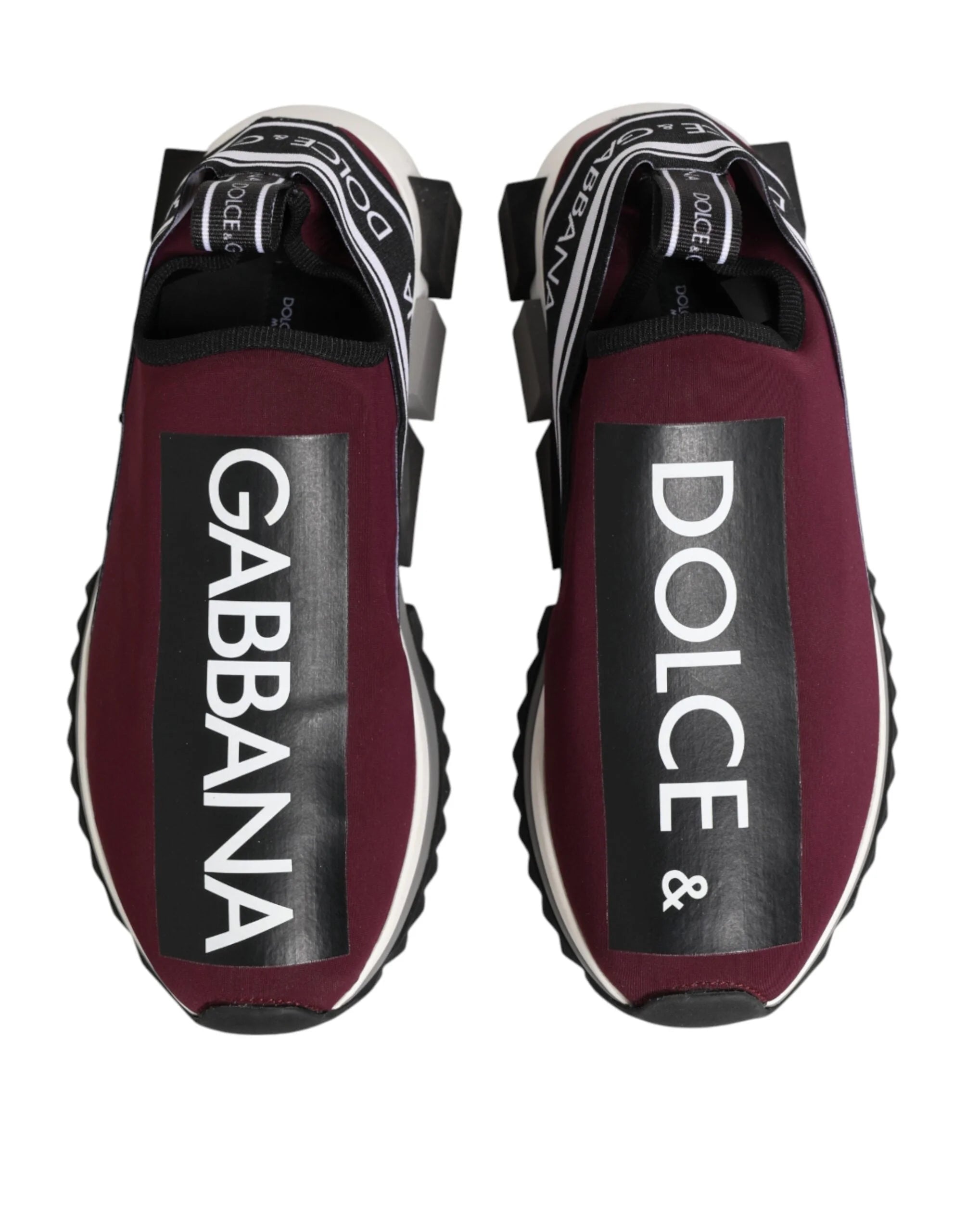 Dolce & Gabbana Maroon Slip On Sorrento Men Sneakers Shoes - EU 39.5 | US 6.5