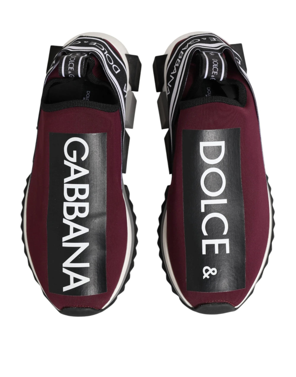 Dolce & Gabbana Maroon Slip On Sorrento Men Sneakers Shoes - EU 39.5 | US 6.5