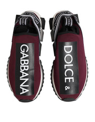 Dolce & Gabbana Maroon Slip On Sorrento Men Sneakers Shoes - EU 39.5 | US 6.5