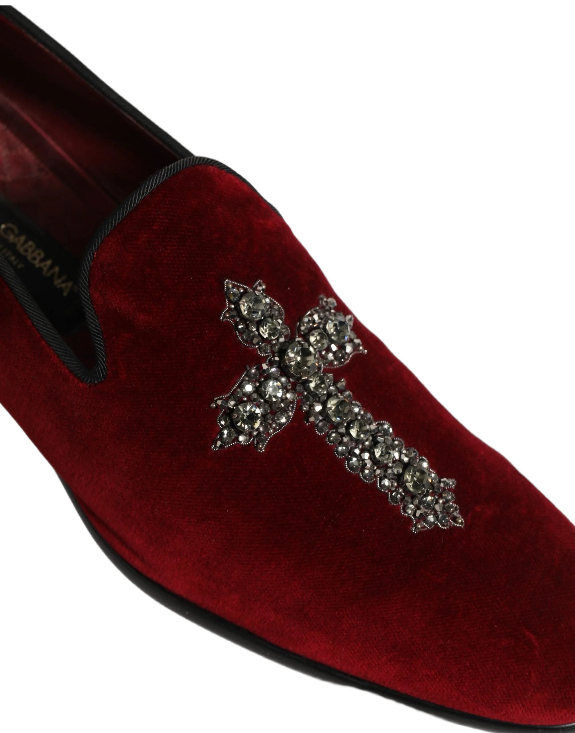 Zapatos loafers de vestir tipo slip-on en ante color burdeos de Dolce & Gabbana - Talla EU43/US10