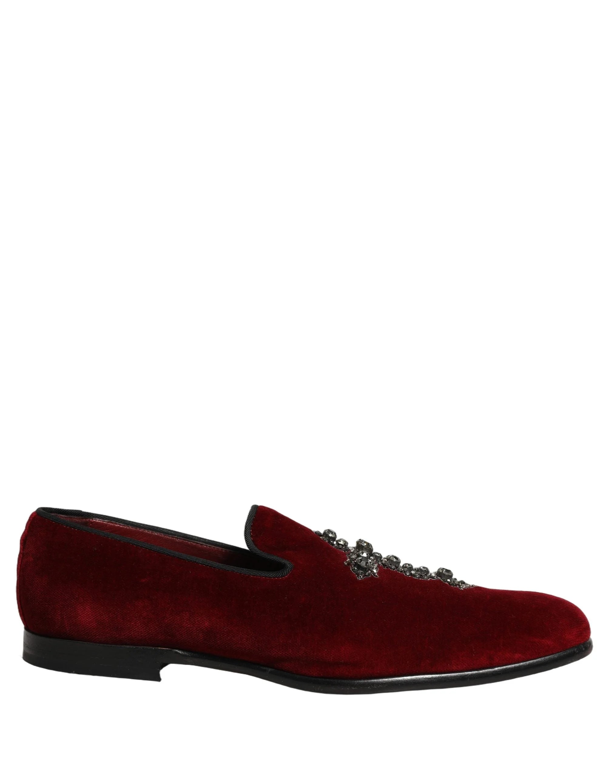 Zapatos loafers de vestir tipo slip-on en ante color burdeos de Dolce & Gabbana - Talla EU43/US10