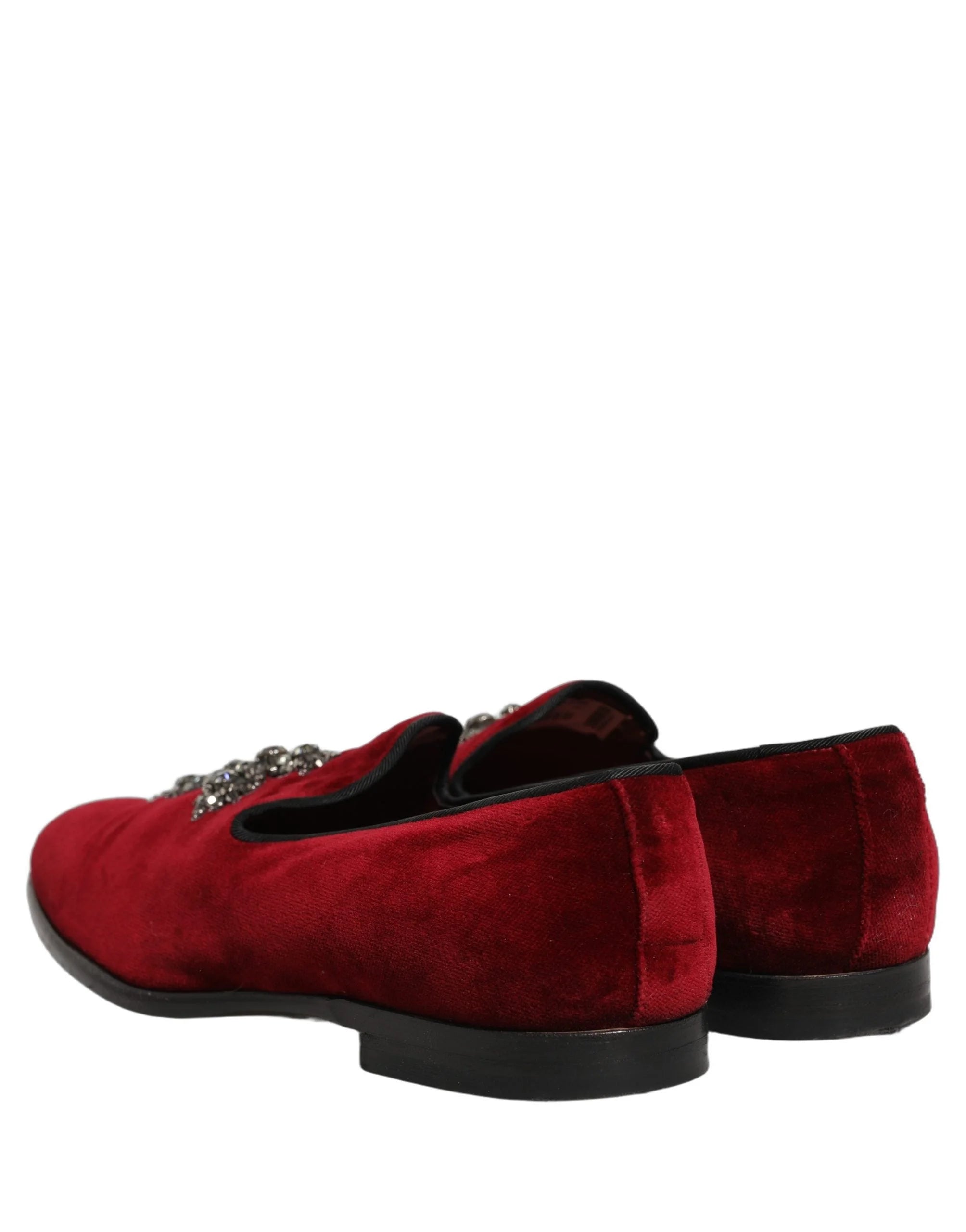 Zapatos loafers de vestir tipo slip-on en ante color burdeos de Dolce & Gabbana - Talla EU43/US10