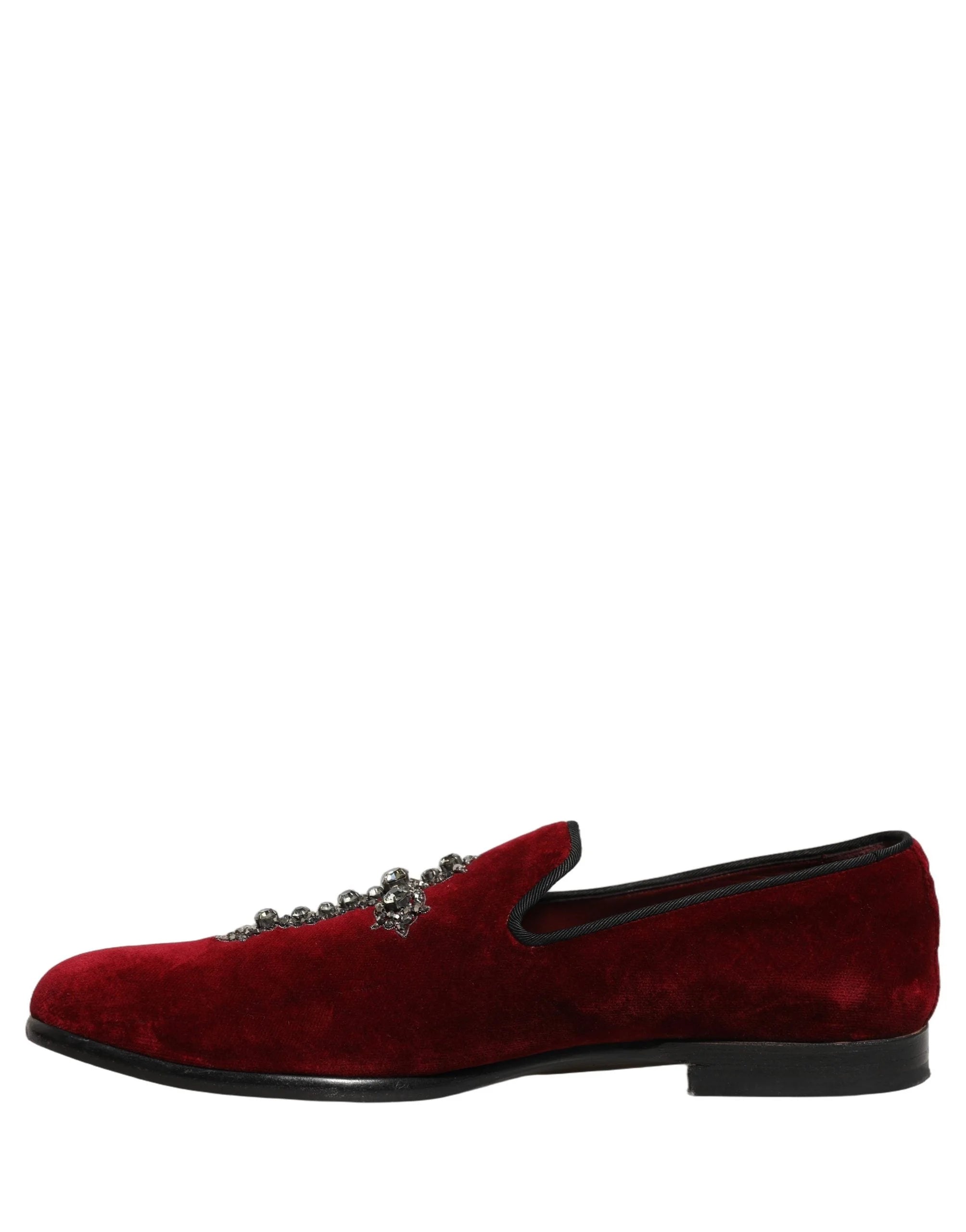 Zapatos loafers de vestir tipo slip-on en ante color burdeos de Dolce & Gabbana - Talla EU43/US10