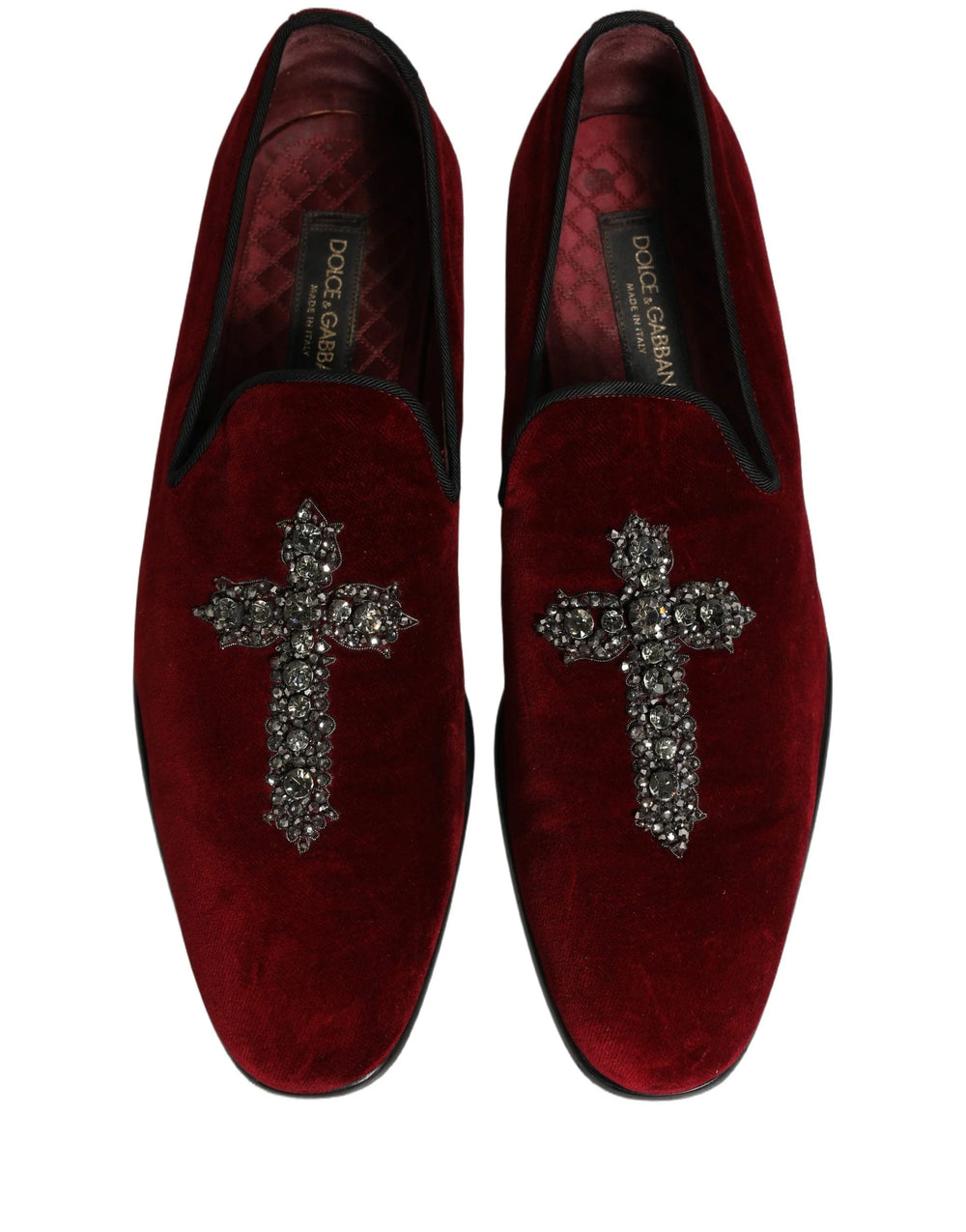 Zapatos loafers de vestir tipo slip-on en ante color burdeos de Dolce & Gabbana - Talla EU43/US10