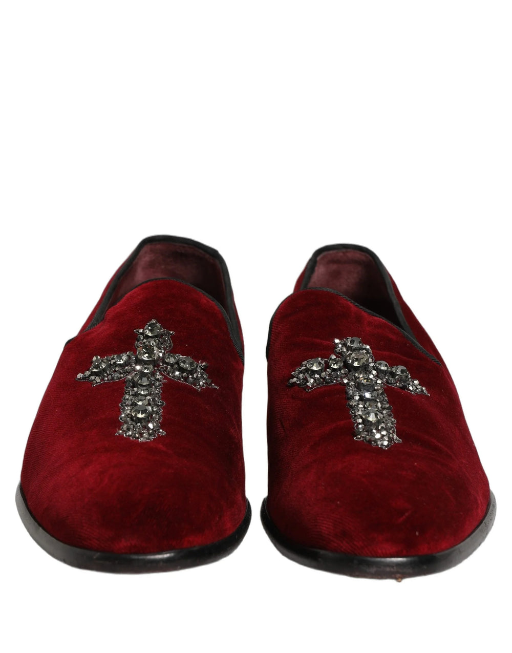 Zapatos loafers de vestir tipo slip-on en ante color burdeos de Dolce & Gabbana - Talla EU43/US10