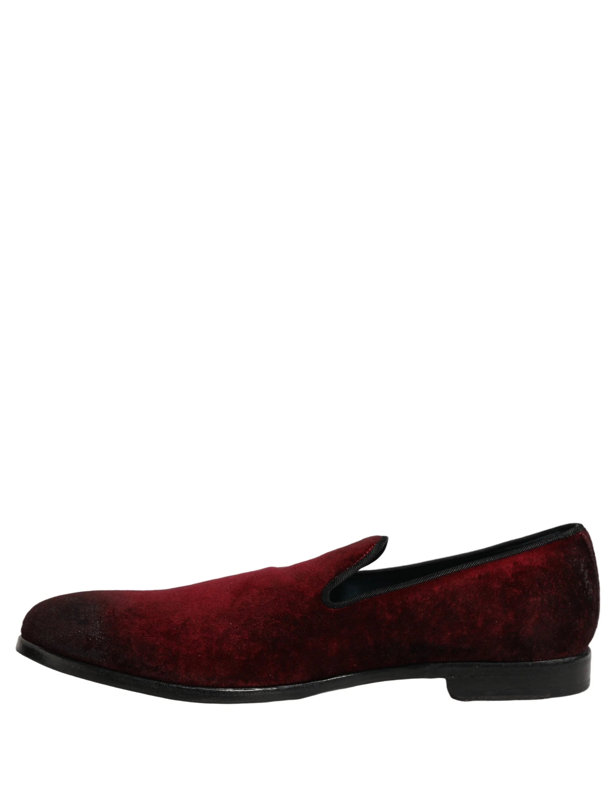 Dolce & Gabbana Maroon Suede Slip On Slippers Loafers Shoes - EU45/US12