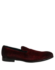 Dolce & Gabbana Maroon Suede Slip On Slippers Loafers Shoes - EU45/US12