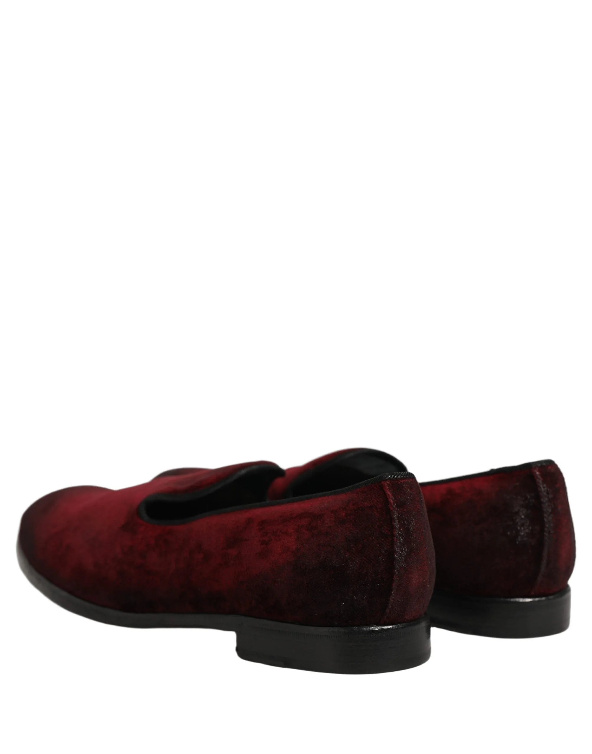 Dolce & Gabbana Maroon Suede Slip On Slippers Loafers Shoes - EU45/US12