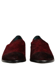 Dolce & Gabbana Maroon Suede Slip On Slippers Loafers Shoes - EU45/US12