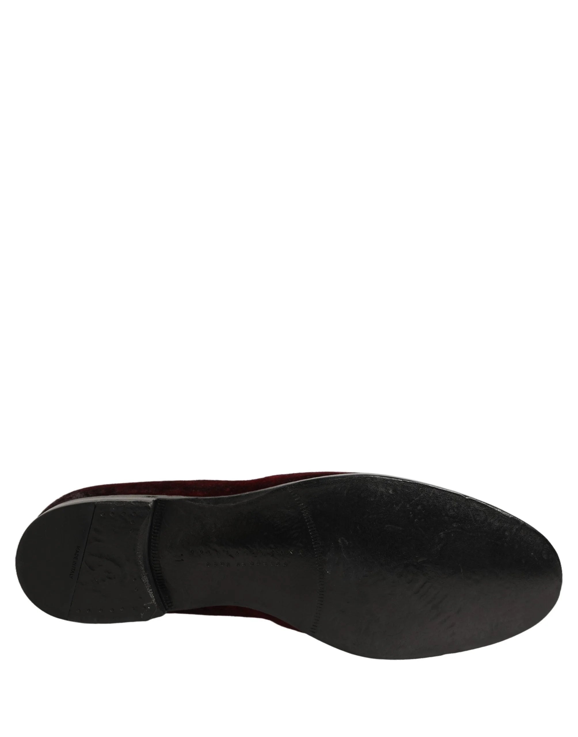 Dolce & Gabbana Maroon Suede Slip On Slippers Loafers Shoes - EU45/US12