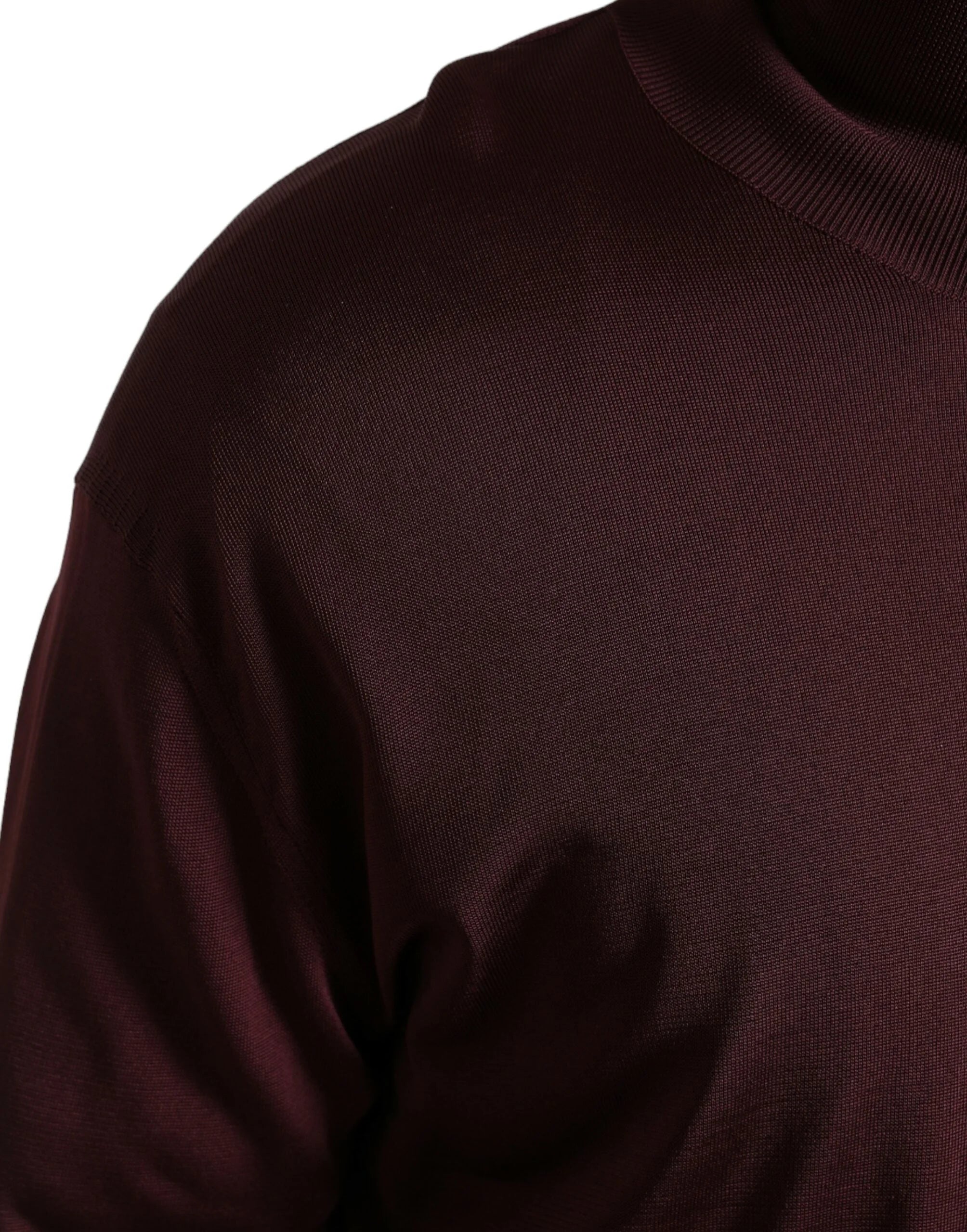 Dolce & Gabbana Maroon Viscose Turtleneck Pullover Sweater - IT48 | M - Sweaters