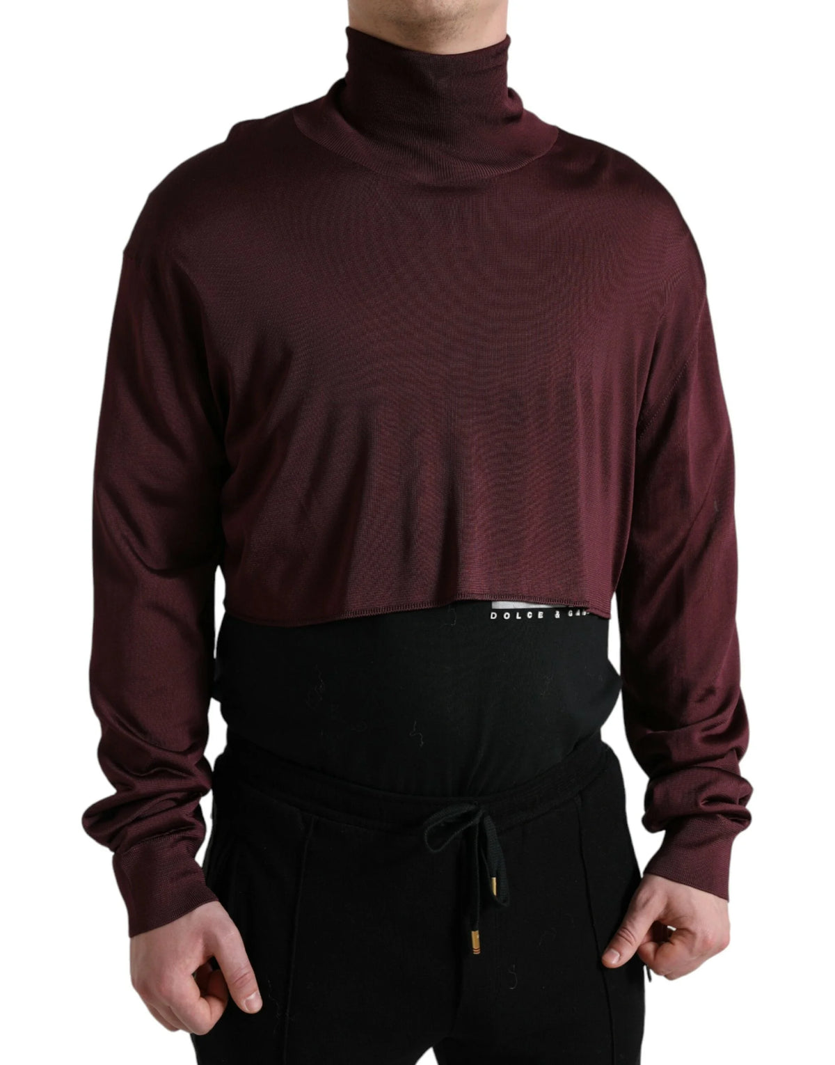 Dolce & Gabbana Maroon Viscose Turtleneck Pullover Sweater - IT48 | M - Sweaters