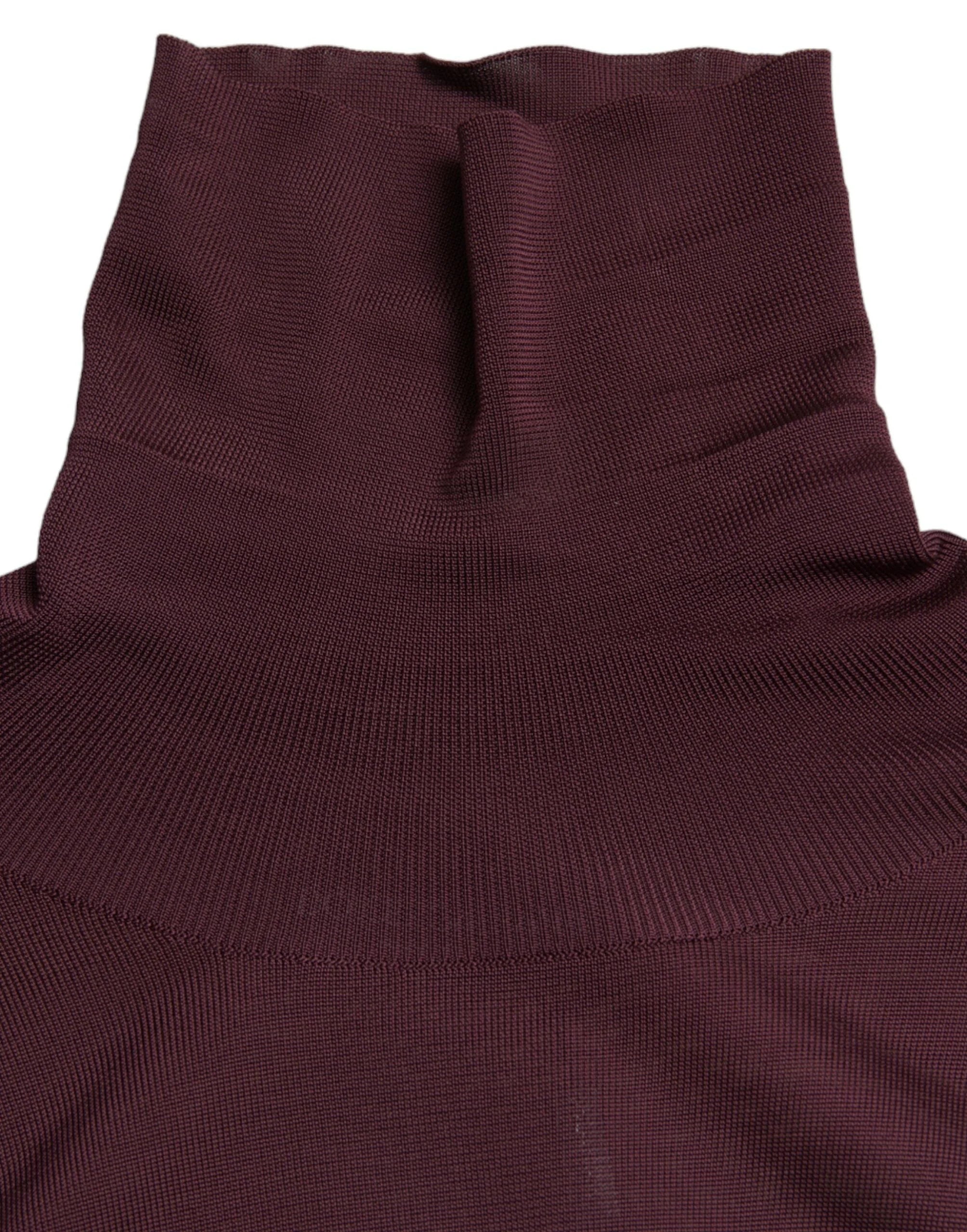 Dolce & Gabbana Maroon Viscose Turtleneck Pullover Sweater - IT48 | M - Sweaters