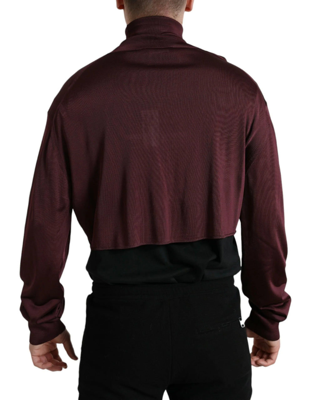 Dolce & Gabbana Maroon Viscose Turtleneck Pullover Sweater - IT48 | M - Sweaters