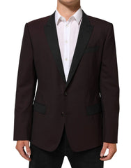 Dolce & Gabbana Maroon Wool 2 Buttons Suit Jacket Blazer - IT52 | XL