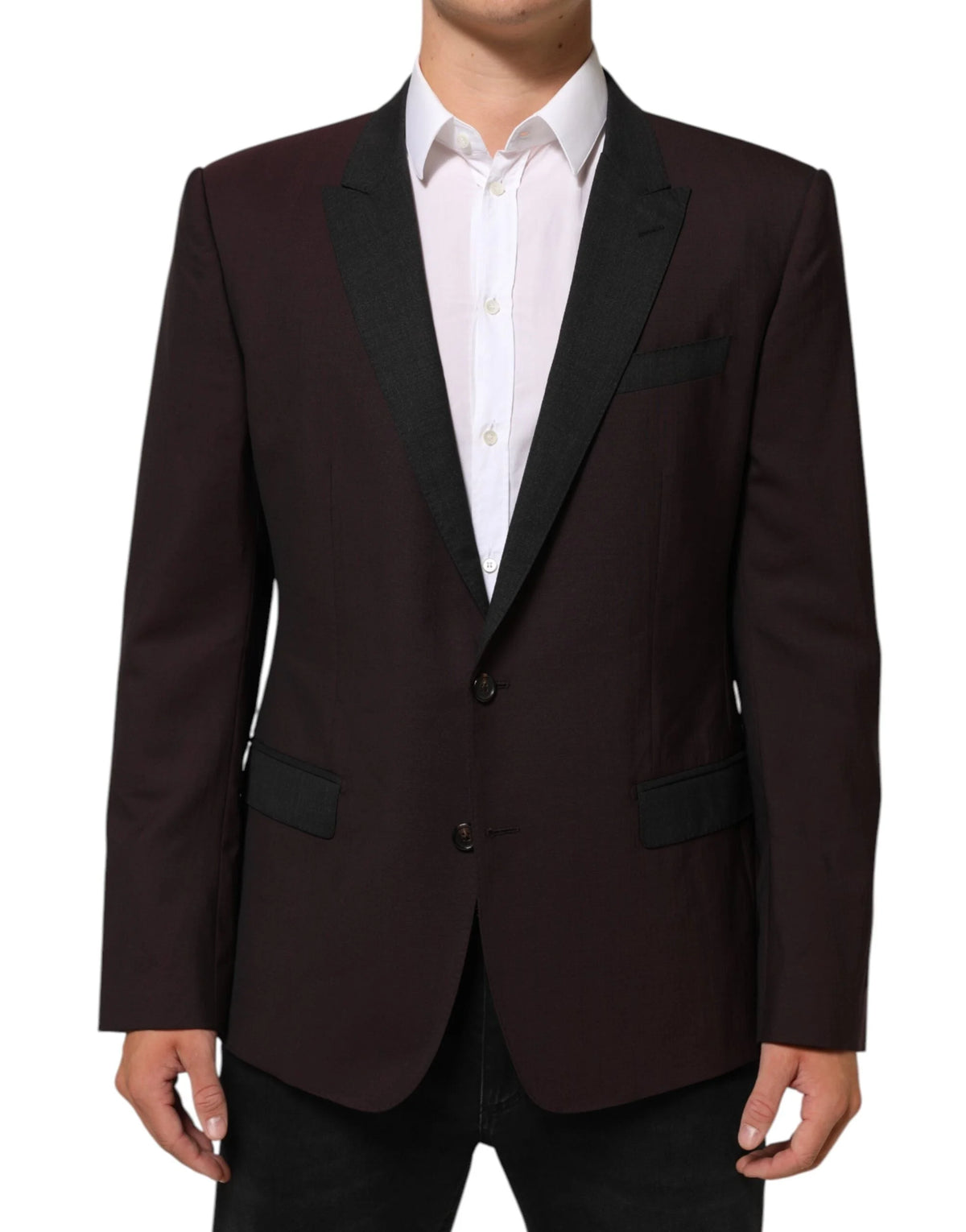 Dolce & Gabbana Maroon Wool 2 Buttons Suit Jacket Blazer - IT52 | XL