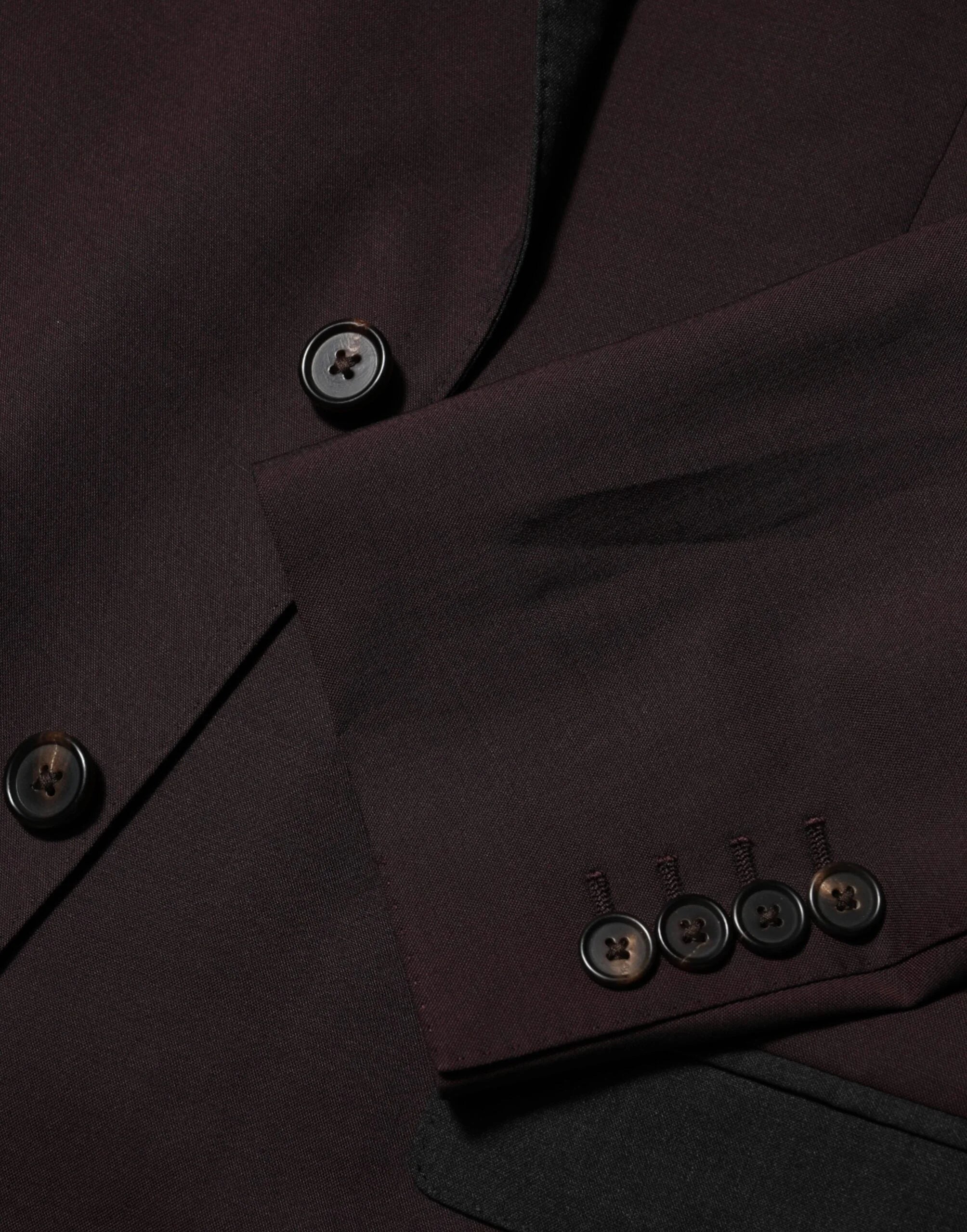 Dolce & Gabbana Maroon Wool 2 Buttons Suit Jacket Blazer - IT52 | XL