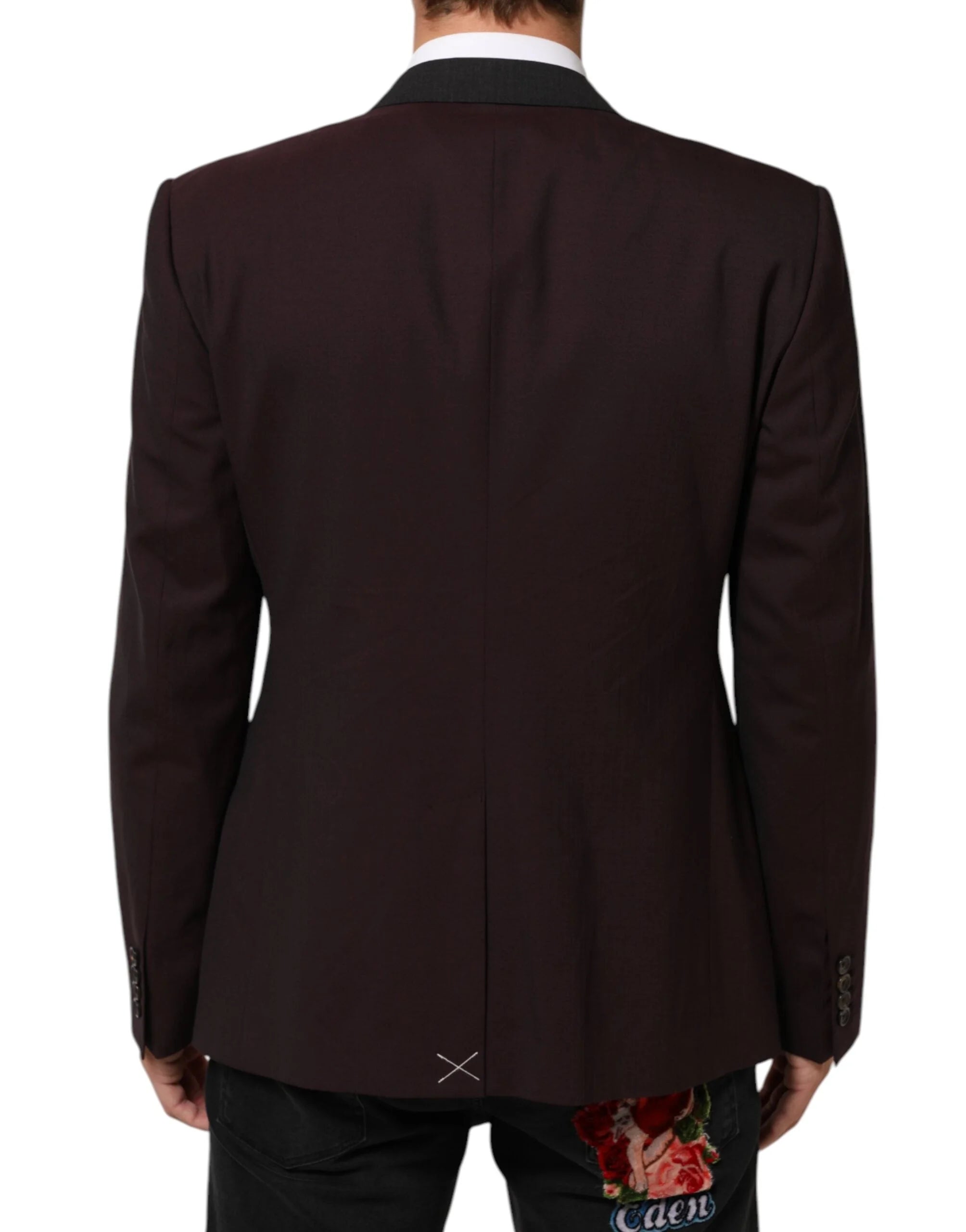 Dolce & Gabbana Maroon Wool 2 Buttons Suit Jacket Blazer - IT52 | XL