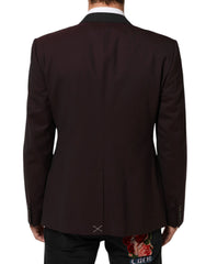 Dolce & Gabbana Maroon Wool 2 Buttons Suit Jacket Blazer - IT52 | XL