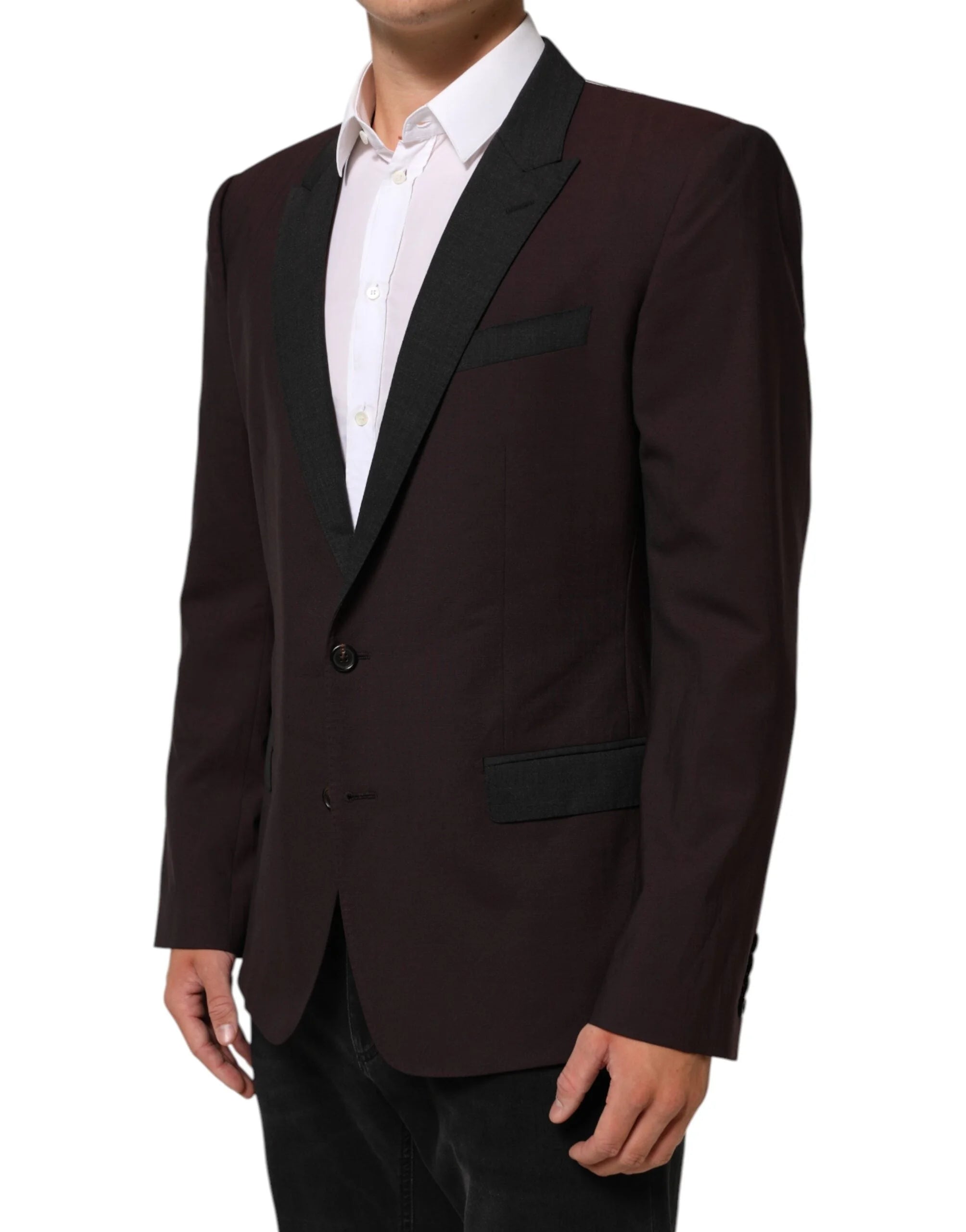Dolce & Gabbana Maroon Wool 2 Buttons Suit Jacket Blazer - IT52 | XL