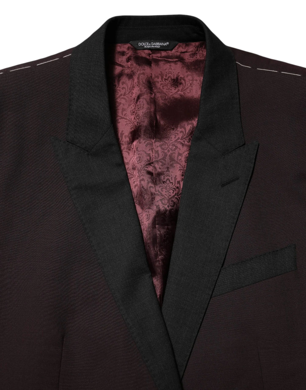 Dolce & Gabbana Maroon Wool 2 Buttons Suit Jacket Blazer - IT52 | XL - Sport Jackets