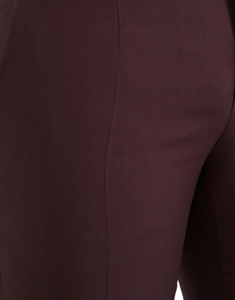 Dolce & Gabbana Maroon Wool Men Slim Fit Dress Pants - IT48 | M