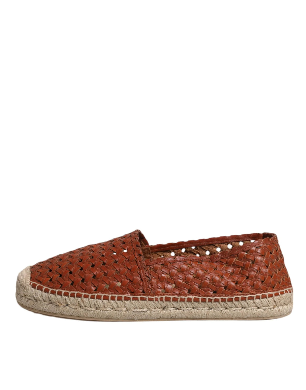 Dolce & Gabbana Maroon Woven Leather Men Espadrille Shoes - EU41/US8 - Flats