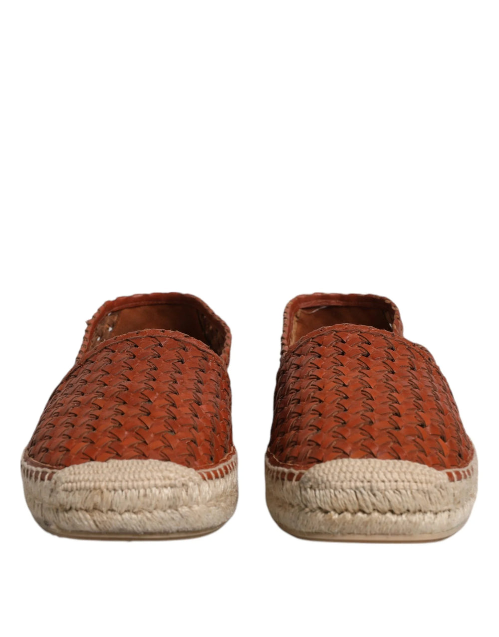 Dolce & Gabbana Maroon Woven Leather Men Espadrille Shoes - EU41/US8 - Flats