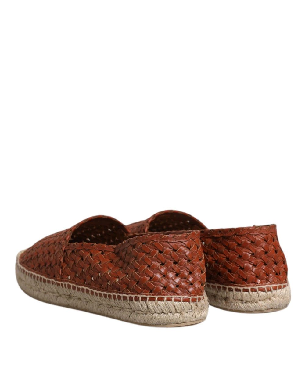 Dolce & Gabbana Maroon Woven Leather Men Espadrille Shoes - EU41/US8 - Flats