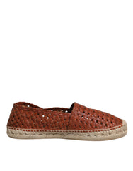 Dolce & Gabbana Maroon Woven Leather Men Espadrille Shoes - EU41/US8 - Flats