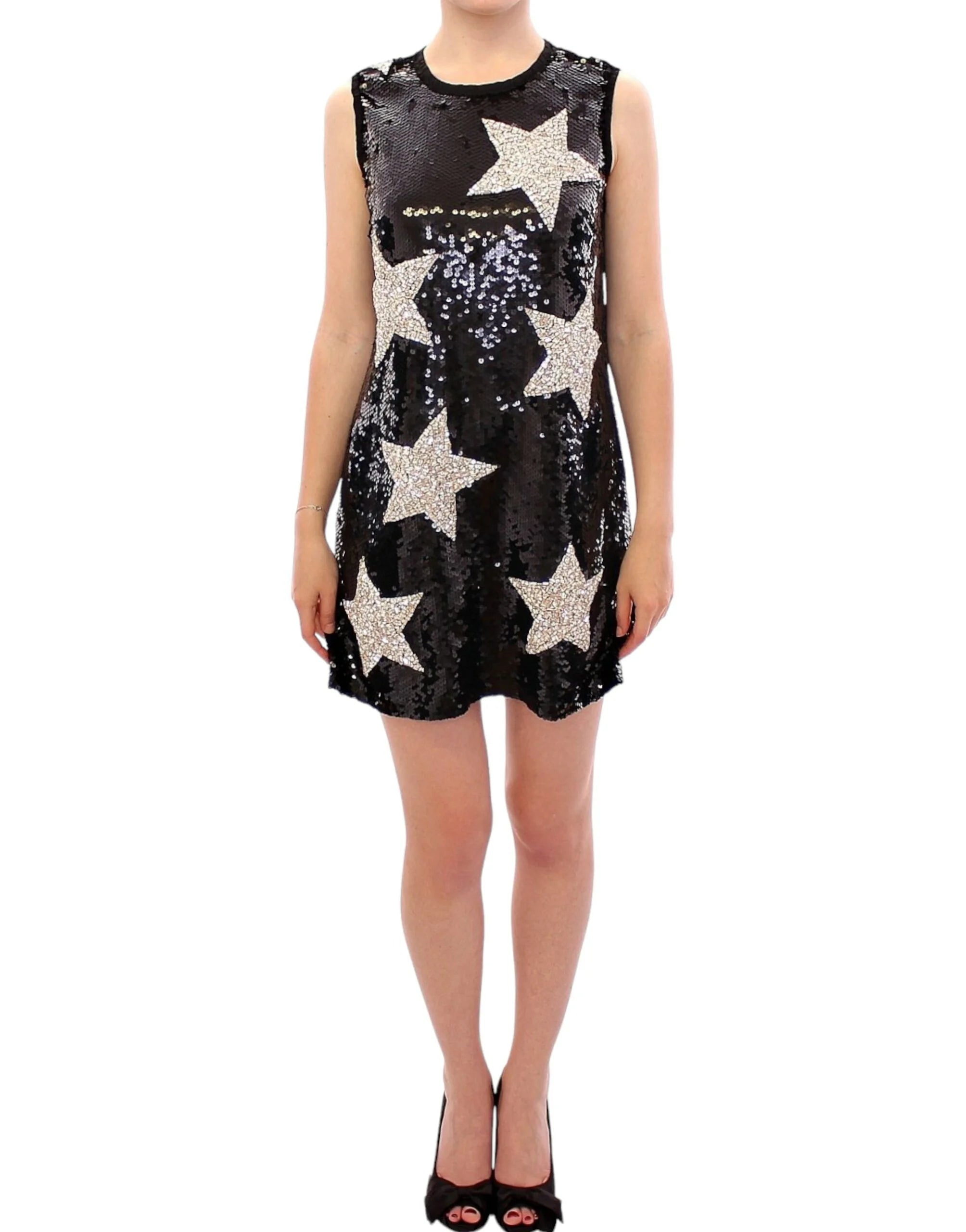 Dolce & Gabbana Masterpiece black crystal swarovski stars sheath dress - IT44|L - Dresses