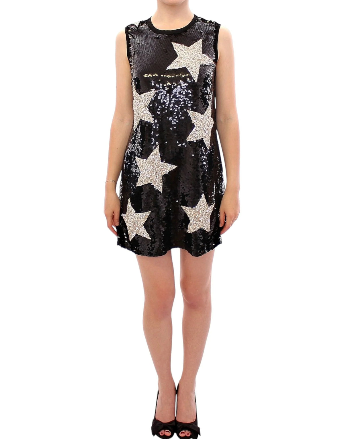 Dolce & Gabbana Masterpiece black crystal swarovski stars sheath dress - IT44|L - Dresses