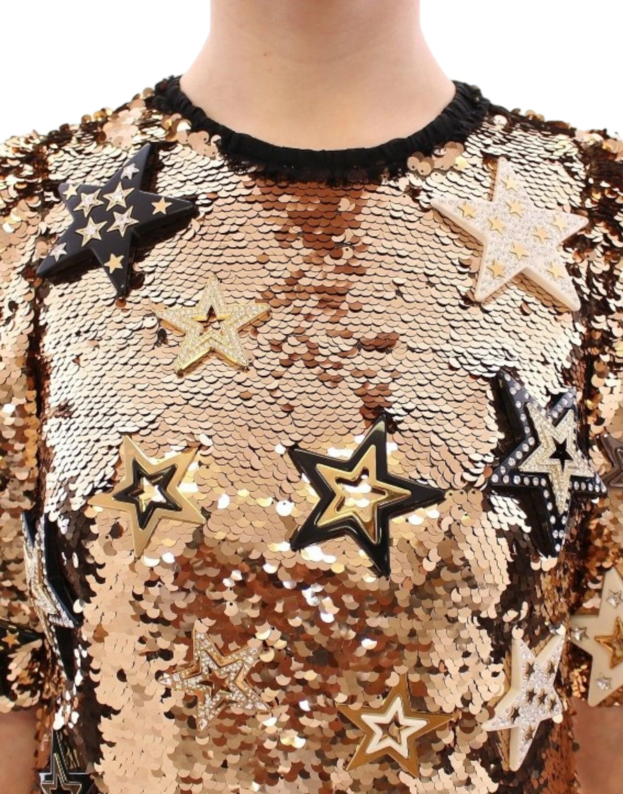 Dolce & Gabbana Masterpiece gold sequined crystal swarovski dress - IT36|XXS - Dresses