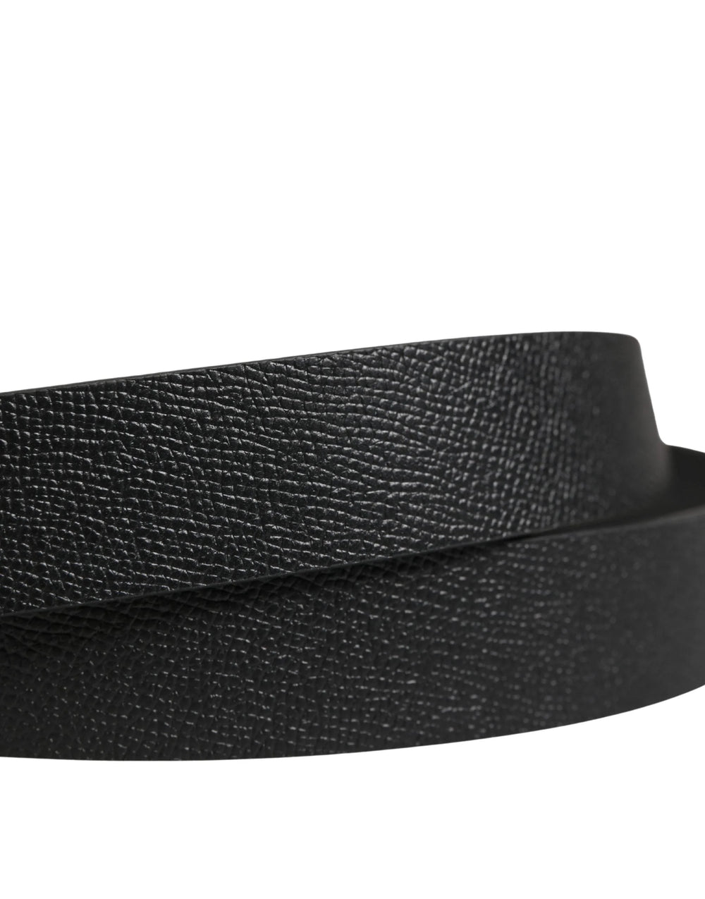 Dolce & Gabbana Men Black Calf Leather Metal Buckle Belt - 115 cm / 46 Inches