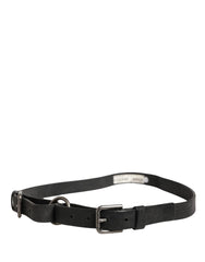 Dolce & Gabbana Men Black Calfskin Leather Metal Buckle Belt - 90 cm / 36 Inches