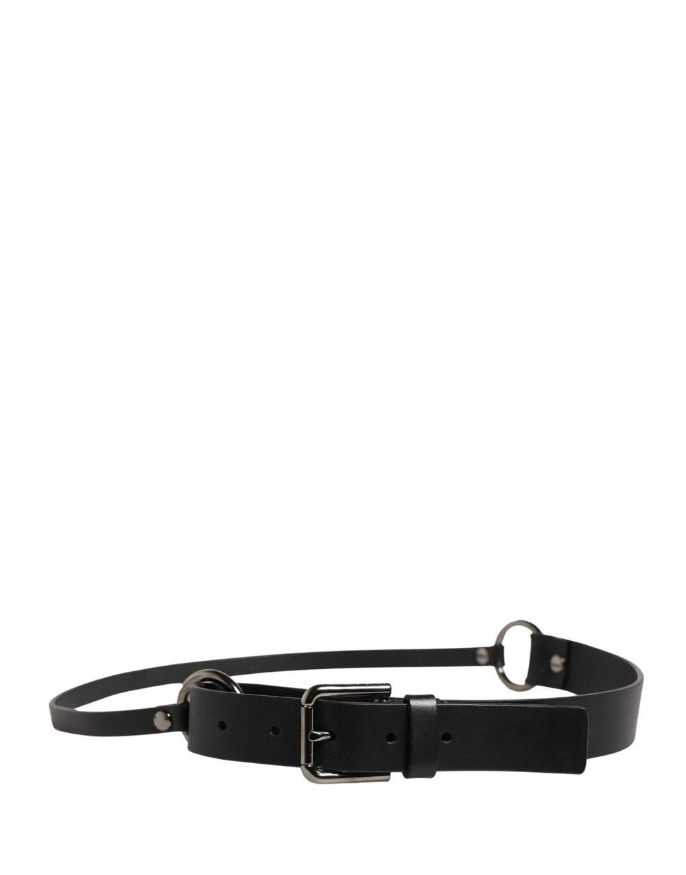 Dolce & Gabbana Herr Svart Läder Bälte i Kalvskinn med Metallspänne - 90 cm / 36 Tum
