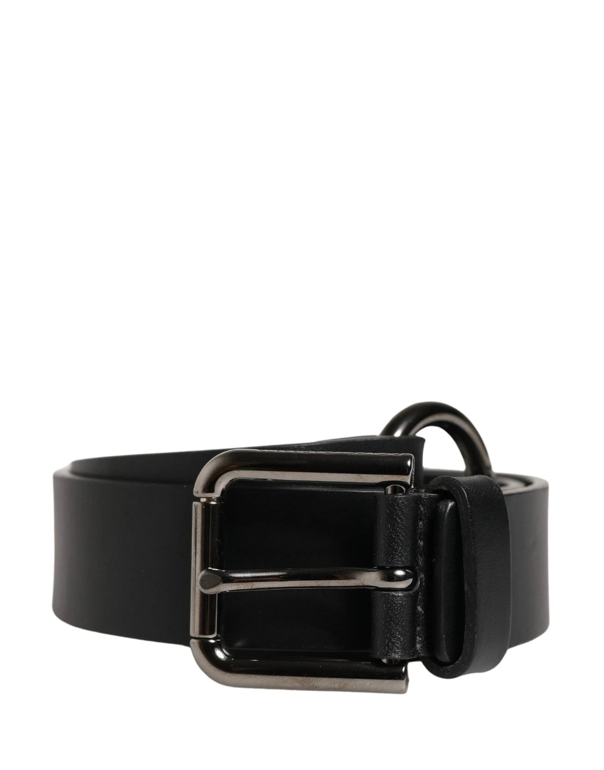 Dolce & Gabbana Herr Svart Läder Bälte i Kalvskinn med Metallspänne - 90 cm / 36 Tum