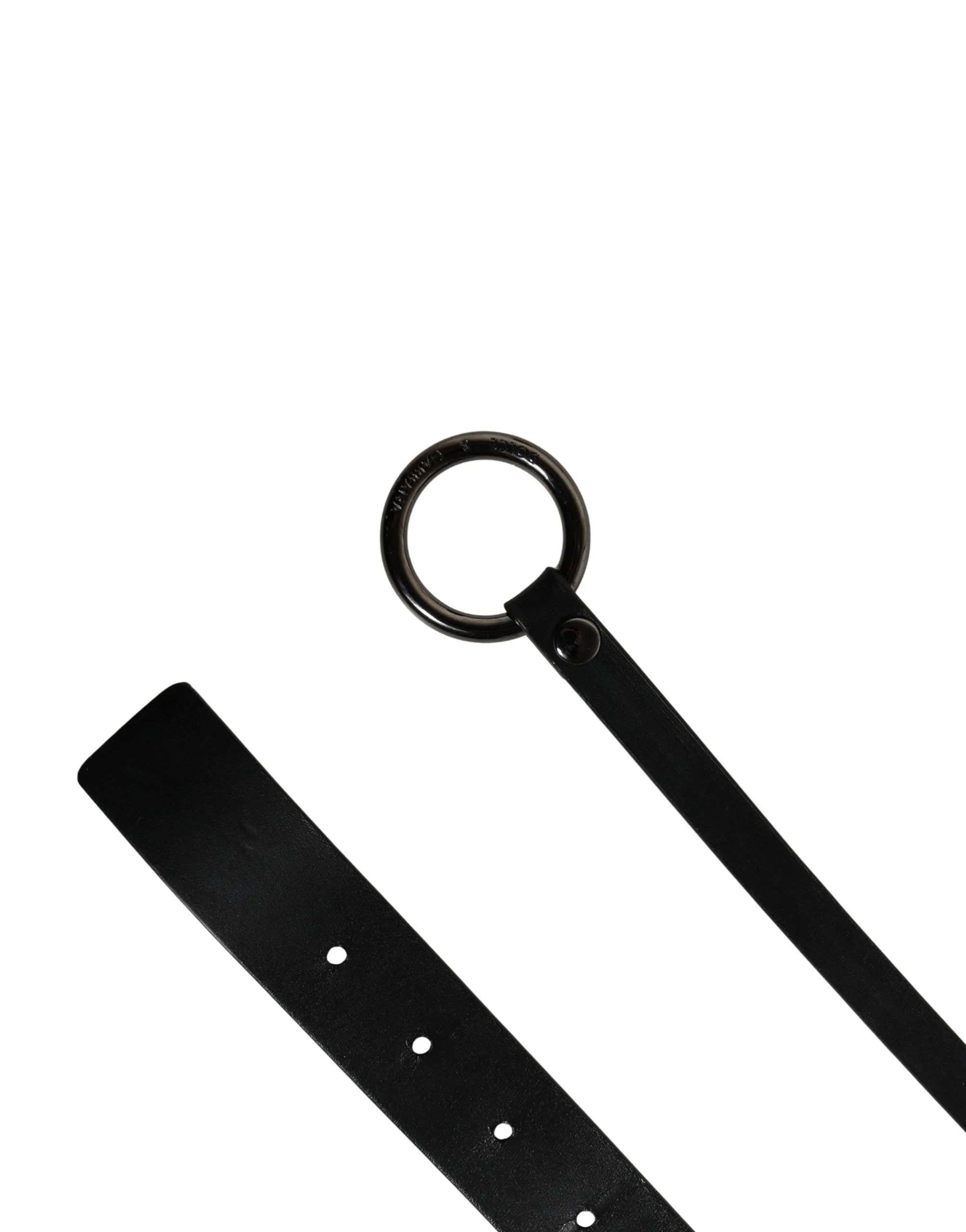 Dolce & Gabbana Men Black Calfskin Leather Metal Buckle Belt - 90 cm / 36 Inches