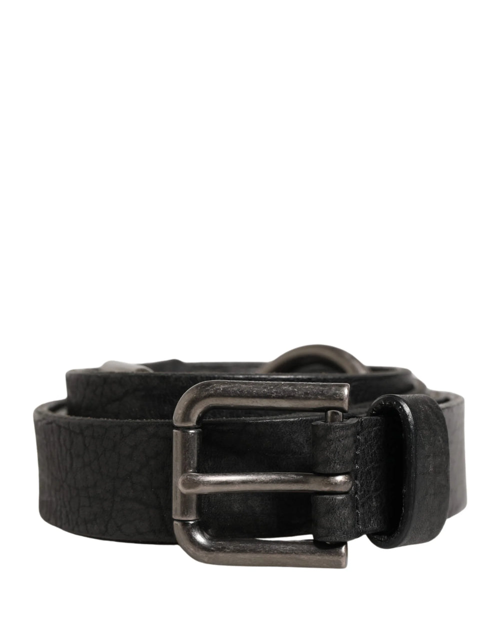 Dolce & Gabbana Men Black Calfskin Leather Metal Buckle Belt - 90 cm / 36 Inches